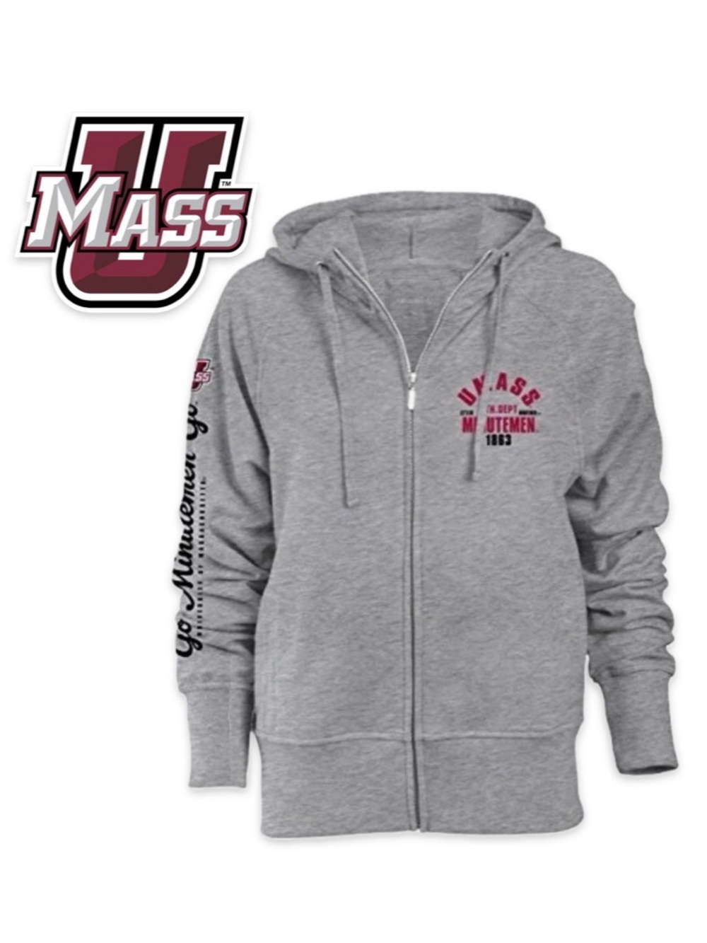 NWT [camp david] UMass Massachusetts Minutemen NCAA Zip-Up Sweatshirt Women’s S - Picture 2 of 10